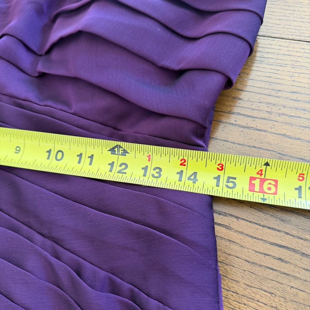 Jade Couture Dress Mother of the Bride Groom Ruched One Shoulder Purple Size 6 - Picture 13 of 16